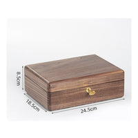 Walnut Jewelry Case Hand-Polished Finish Double Layer Jewelry Box Velvet