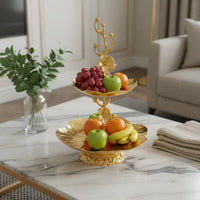 2-Tier Fruit Plate High Quality Material 2-Tier Fruit Dish Great Gift Idea