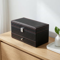 Watch Box with Drawer Compact Double-Layer Jewelry Box Stylish Watch Organizer with Drawer for Closet