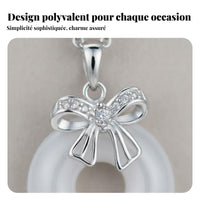 Bowknot Jade Necklace Elegant Design Safety Buckle Locket Timeless Elegance