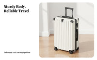 Combination Lock Carry-on Trolley Case Sturdy Carry on Suitcase Adjustable Telescoping Handle for Students, Adults, Vacation, Business Trip