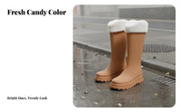 Non-Slip Sole Knee-High Rain Boots Easy to Clean Tall Rain Boots Single-Piece Molding for Adults, Dog Walkers, Outdoor, Gardening