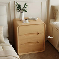Rounded Corner End Table Scratch Resistant Tech Cloth Modern 2-Drawer Nightstand