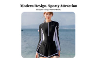 Long Sleeve Single-Piece Aquatic Suit Sun Protection Long Sleeve Wave-Riding Suit Full Coverage Bathing Suit Quick-Drying