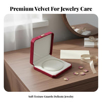 Present-Ready Pearl Necklace Gift Box Elegant Design Velvet Necklace Box Safeguarding Insert for Mothers, Women, Anniversary, Wedding