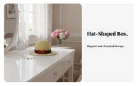 Multi-Functional Interior Cowboy Hat Band Box Creative Design Flocked Hat Jewelry Case Compact & Portable for Proposal, Wedding, Anniversary