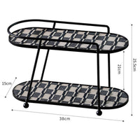 Cosmetic Display Rack Wrought Iron Frame Vanity Countertop Organizer Space Saving Skincare Storage Shelf for Women, Dressing Table, Bedroom