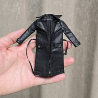 1/12 Scale Leather Coat Ready to Use 1/12 Scale Overcoat Coat Female Figure Jacket Long-Lasting Material Doll Leather Overcoat