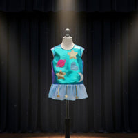 Alien Robot Costume Tulle Skirt Feature Alien Costume Set Kids Shiny Cosplay Suit Soft and Lightweight for Role-Playing