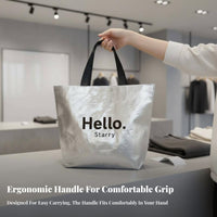 Customizable Logo PP Woven Shopping Bag Double Handles Woven Tote Bag Washable for Retailers, Business Owners, Daily Use, Home Storage