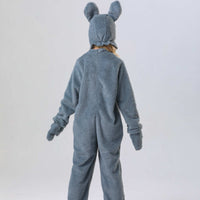 Soft Hare Jumpsuit Hooded Design Kids Hare Costume 4-Piece Set Full Body Bunny Costume for Party