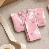 Doll Kimono Set Wrap-Front Japanese-Style Doll Robe Outfit Braided Trim Toy Clothing