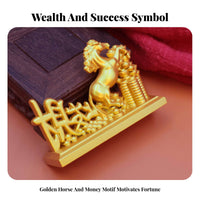 Business Opening Gift Feng Shui Horse Ornament Traditional Design Horse with Wealth Statue Cultural Artistry for Office, Living Room, Shop