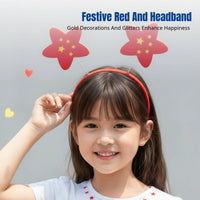 Patriotic Day Headband, Kids Red Flag, Star, Heart, Holiday Party Accessory