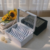 Bangle Organizer Box Dust Shielded Adjustable Bracelet Storage Box Metal Buckle Closure Bangle Case with Slots