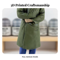1:64 Scale Miniature Person High Intricacy 1:64 Scale People Figures Overcoat Figure Detailed Painting for Collectors