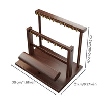 Wood Jewelry Display Rack Desktop 2 Tier T-Shaped Bar Display Wooden