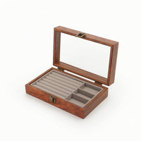 Jewelry Organizer Tray Rectangular Wooden Tray with Lining Multi-Functional
