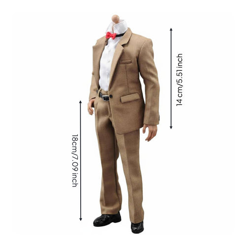 1:6 Scale Doll Suit Bow Tie Action Figure Clothing Set Dark Belt Toy Apparel