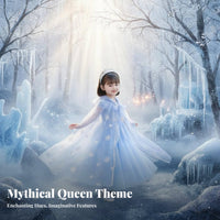 Sheer ice crystal Cloak Easy to Wear ice crystal Print Hooded Mantle for Halloween