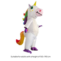 Inflatable animal Costume Rainbow Mane Party Outfit Glove and Shoe Covers for Adults