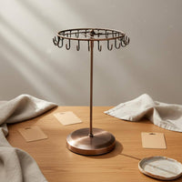 Rotating Necklace Stand Wrought Iron Metal Earring Hanger Detachable Design