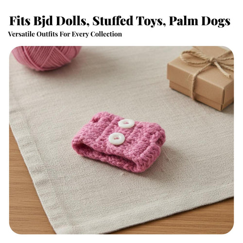 BJD Doll Clothes Button Knitted Doll Sweater Handmade Miniature Knitted Sweater for Kids