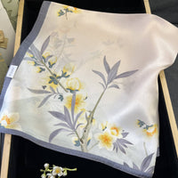 Silk Neck Scarf Soft and Smooth Floral Silk Scarf Digital Print Gift Accessory