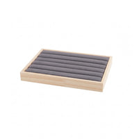 Grooved Jewelry Tray Wood-Look Jewelry Display Tray Padded