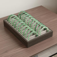 20-Slot Bracelet Tray Wood-Grain Bracelet Organizer Tray Textile-Lined