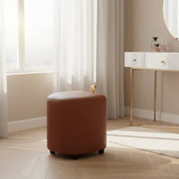 Makeup Chair with Wheels Soft Padded Seat Storage Ottoman Stool for Bedroom