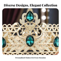 King Crown Gender-Neutral men's King Crown Metal Regal Circlet Sparkling Crystals Headdress for Women, Stage Performances