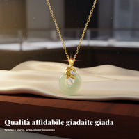 Chinese Jade Peace Buckle Necklace Niche Design Chinese Jade Clavicle
