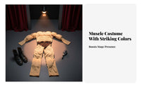 Muscular Appearance Padded Muscle Shirt Bulk Up Effect Fake Abs Costume Top Fiberfill Padding for Children, Adults, Cosplay, Party