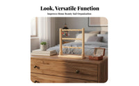 Solid Wood Wooden Jewelry Display Rack Tangle-Tangle-Resistant Design Keychain and Bracelet Stand Sturdy Base for Women, Dressing Table