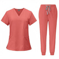 Short Sleeve Medical Scrubs Wrinkle Resistant Gender-Neutral Nursing Attire