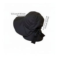 Foldable Fisherman Hat Lightweight Bowknot Sun Hat Ponytail Friendly for Girls