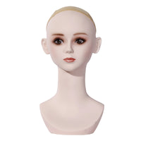 Mesh Cap Hairpiece Display Head Mannequin Head Bust Skin-Tone-Toned