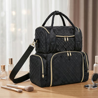 Makeup Bag with Handle Structured Cosmetic Organizer Bag for Salon, Travelers
