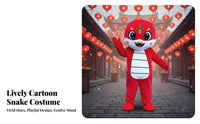 New Year Cartoon Snake Mascot Costume, Zodiac Snake Plush Outfit, Event Performance Prop