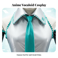 Virtual Singer Uniform striking Teal trims Multi-Piece Anime Suit for Carnival