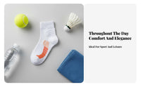 Non-Slip Towel Bottom Crew Socks Sweat-Wicking Cushioned Tennis Socks Breathable for Badminton Players, Women, Competitions, Workout, Hiking