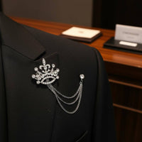 Men's Suit Brooch Versatile Tassel Chain Brooch Elegant and Stylish for Weddings