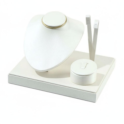 Jewelry Display Set Protects from Scratches PU Leather Jewelry Stand Band and Earring Holder Set Sturdy Construction