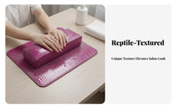 2 Pieces Waterproof Manicure Hand Rest Set Comfortable Support Snakeskin Pattern Hand Pillow Easy to Clean for Manicurists, Home, Travel