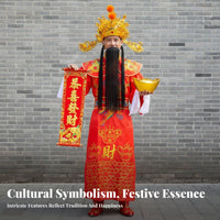 God of Wealth Costume Elaborate Headdress Chinese New Year Costume for Festivals
