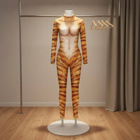 Tiger Print Full Body Suit Stretchy Tiger Print Catsuit Comfortable for Women