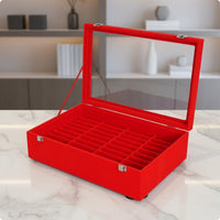40 Slot Bangle Case Dust Protection Dustproof Bangle Storage Box Secure Latches Glass Lid Jewelry Tray for Retail Display