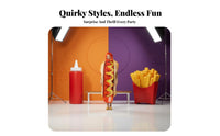 Funny Food Costume Lightweight Funny Food Tunic Realistic Print for Couples