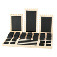 Band and Earring Display Stand Sloped Suede-Like Wood Jewelry Display Rack